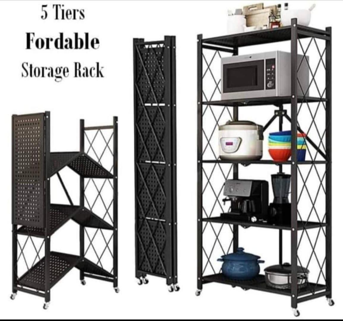 5 Layer/Tiers Household Kitchen Shelf/ Kitchen Rack Standing Rack