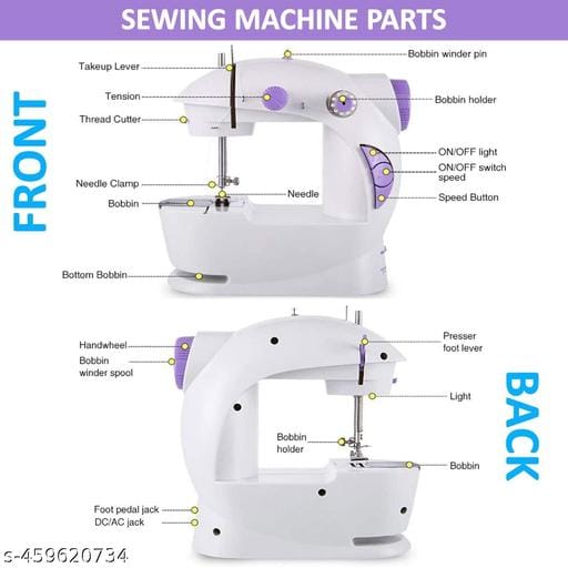 4 in 1 sewing machine,Portable Mini Electric Sewing Machine (4-in-1) with Foot Pedal - Compact Household Crafting & Tailoring Machine,Compact Sewing Machine,Electric Portable Stitching Machine