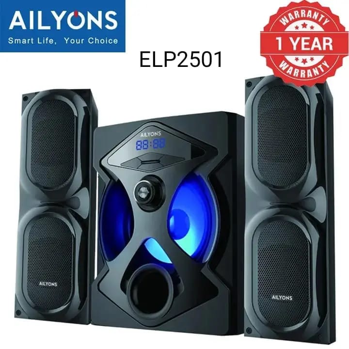 🏡🔊🔊Ailyons woofer .Elp-2501.No.ELP2501K
1. 18000W PMPO
2. Output Power：40W+15W×2
3. Bluetooth Wireless Connection
4. Widely Compatitable With Various Devices
5. AC/DC Dual Power Supply