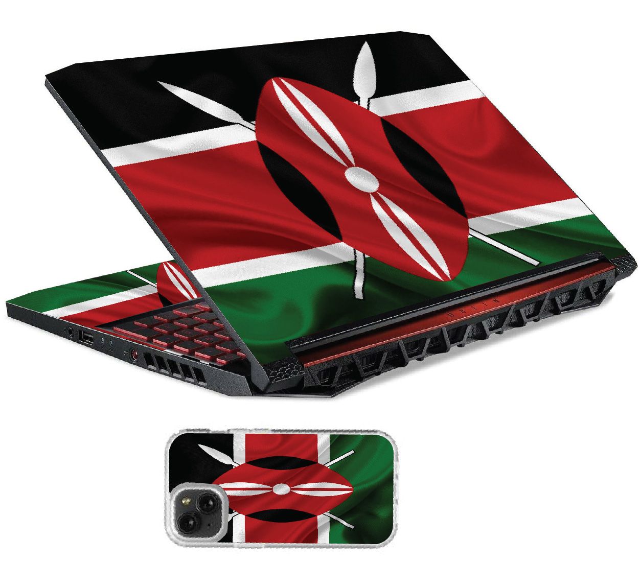 My Kenya My Country | Kenyan Flag LAPTOP SKIN WRAP/COVER/STICKER for Patriots! For Laptop Sizes 11" to 15.6"o 15.6"