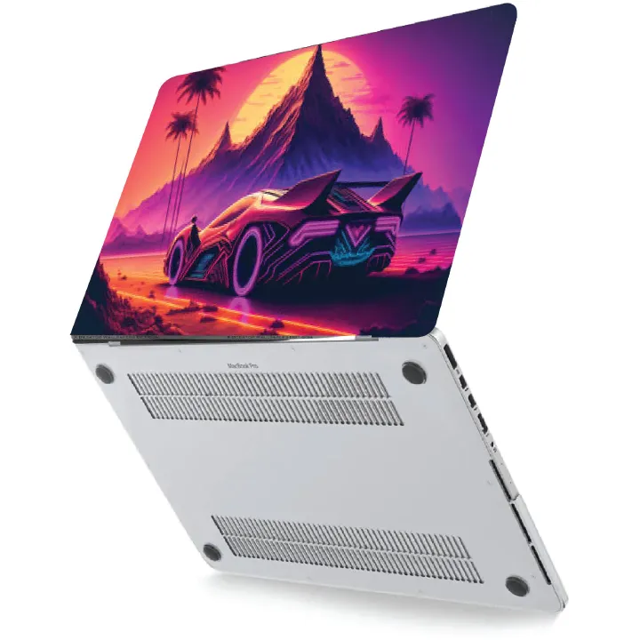 The Quintessence of Quality: Superior LAPTOP SKIN WRAP/COVER/STICKER for sizes 11" to 15.6" (Pink Racing Car on Mountain)