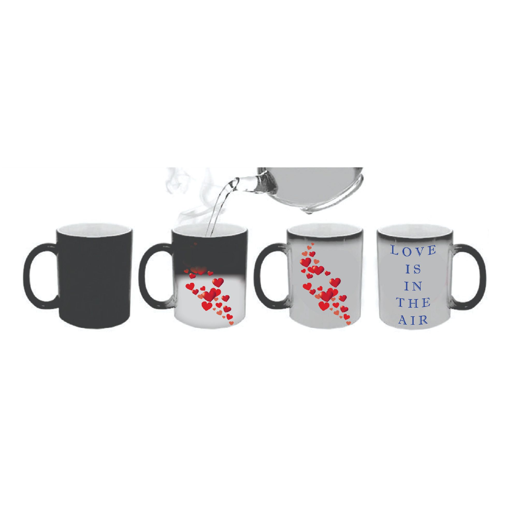 Shakespearean Sips: Mugs that Change with the Mood| Love Is In The Air COLOR CHANGING MAGIC MUG/ MAGIC CUP - Gift the people you treasure with this comouflaging magic mug/ cup