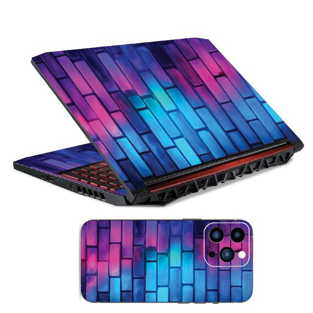 PINK BRICKY LAPTOP SKIN WRAPS/COVERS/STICKERS for sizes 11" to 15.6" (Inches)- Makes Your Laptop and/or Mobile Phone Have a Fancy Glamouring Look