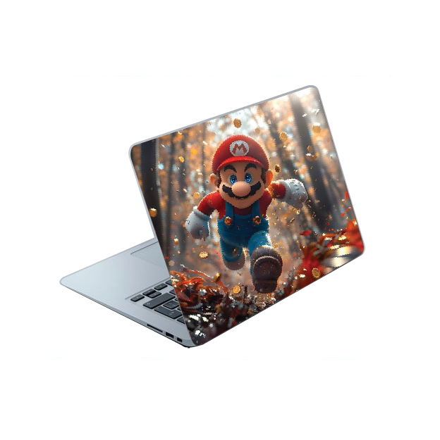 The Mario-Mirthful Moppet Sticker: A Prince of Pixels, Yclept Mario, On Laptop Surfaces. Fits laptop sizes from 11'' to 15.6 Inches| LAPTOP Sticker| Laptop COVER| Laptop Wrap| Laptop Skin.