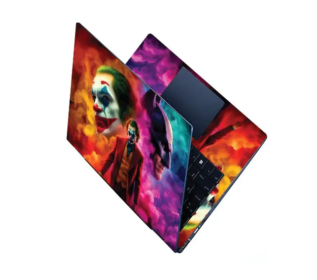Gotham’s Glee on Gear: Joker & Batman Neon Laptop Sticker, High-Definition Vinyl. Fits laptop sizes from 11'' to 15.6 Inches| LAPTOP Sticker| Laptop COVER| Laptop Wrap| Laptop Skin.