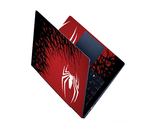The Venomous Web on Lapp? Top: Spider Emblem Laptop Sticker - Crimson Quill Vinyl, Matte Finish, Re. Fits laptop sizes from 11'' to 15.6 Inches| LAPTOP Sticker| Laptop COVER| Laptop Wrap| Laptop Skin.