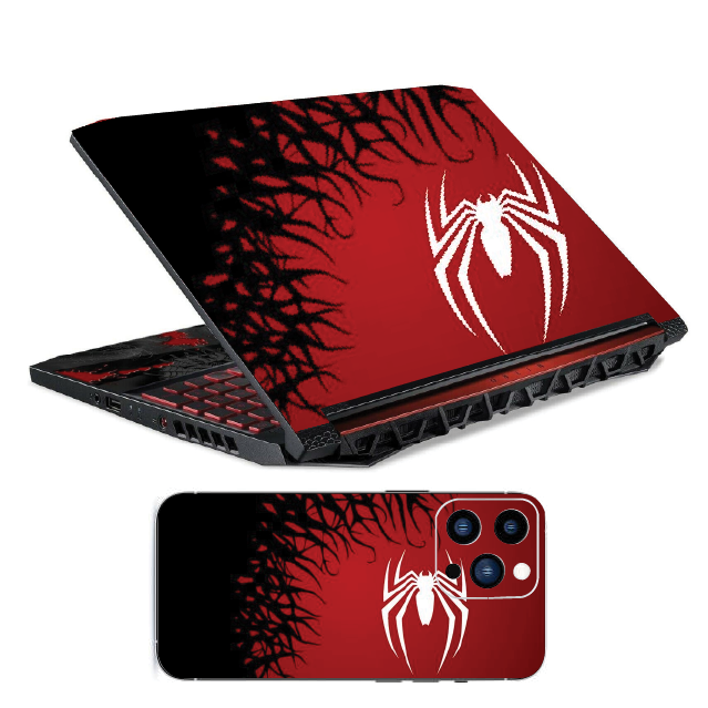 The Venomous Web on Lapp? Top: Spider Emblem Laptop Sticker - Crimson Quill Vinyl, Matte Finish, Re. Fits laptop sizes from 11'' to 15.6 Inches| LAPTOP Sticker| Laptop COVER| Laptop Wrap| Laptop Skin.