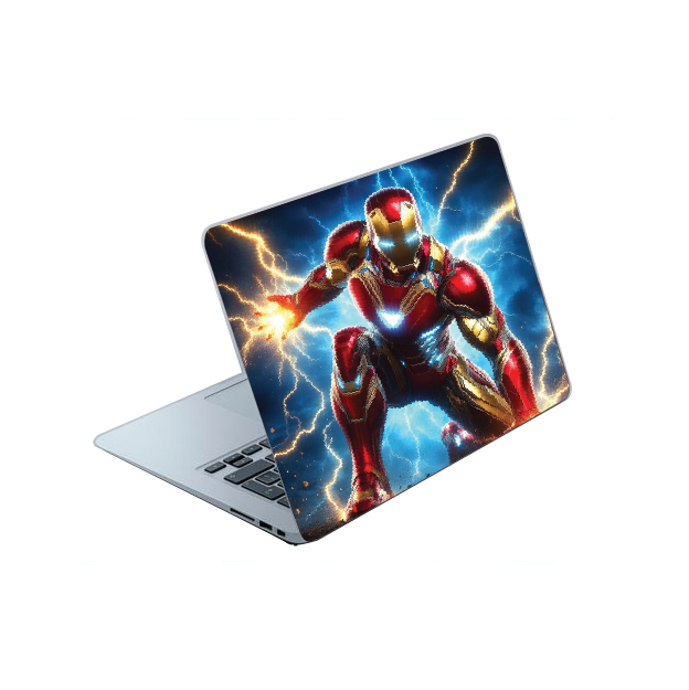 Stark-Soaked Surface: Iron Man Emblem Sticker, Glossy Matte, Easy Application. Fits laptop sizes from 11'' to 15.6 Inches| LAPTOP Sticker| Laptop COVER| Laptop Wrap| Laptop Skin.