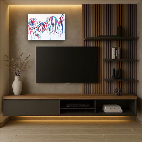 Drips of Desire: The Night-Born Maiden in Hued Fluidity Wall Paper/Wall Sticker/ Wall Art/Wall Decor on BOARD. Comes mounted on either forex or MDF board of your desired size.