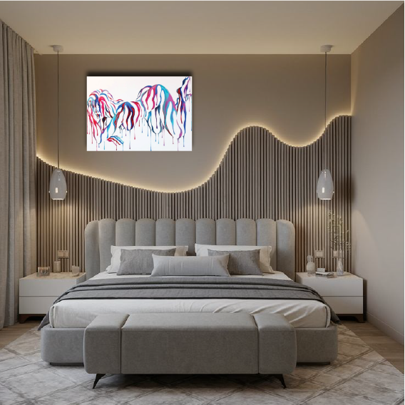 Drips of Desire: The Night-Born Maiden in Hued Fluidity Wall Paper/Wall Sticker/ Wall Art/Wall Decor on BOARD. Comes mounted on either forex or MDF board of your desired size.