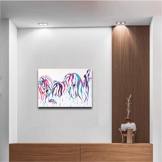 Drips of Desire: The Night-Born Maiden in Hued Fluidity Wall Paper/Wall Sticker/ Wall Art/Wall Decor on BOARD. Comes mounted on either forex or MDF board of your desired size.
