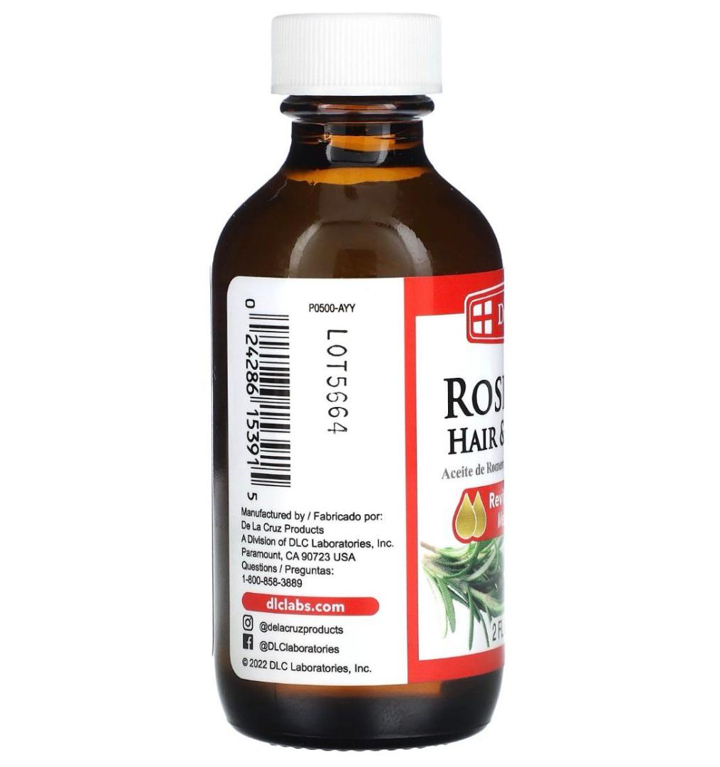 De La Cruz  Rosemary Hair & Skin Oil with castor oil,avocado oil  and olive oil  Made in USA