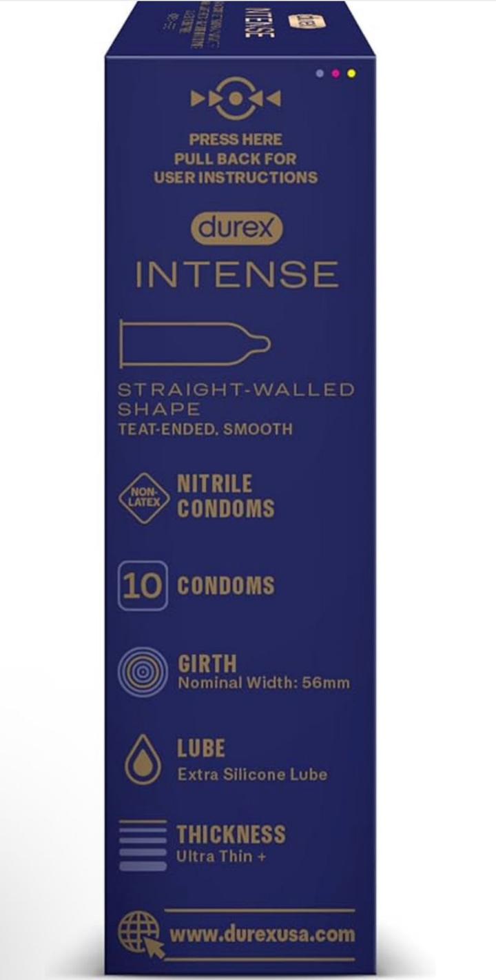 Durex, Intense ,premium NON Latex Condoms,10 pieces view 3