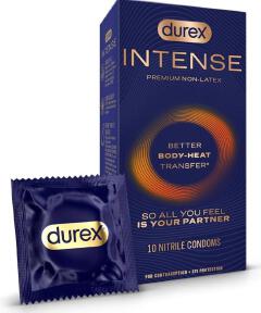 Durex, Intense ,premium NON Latex Condoms,10 pieces