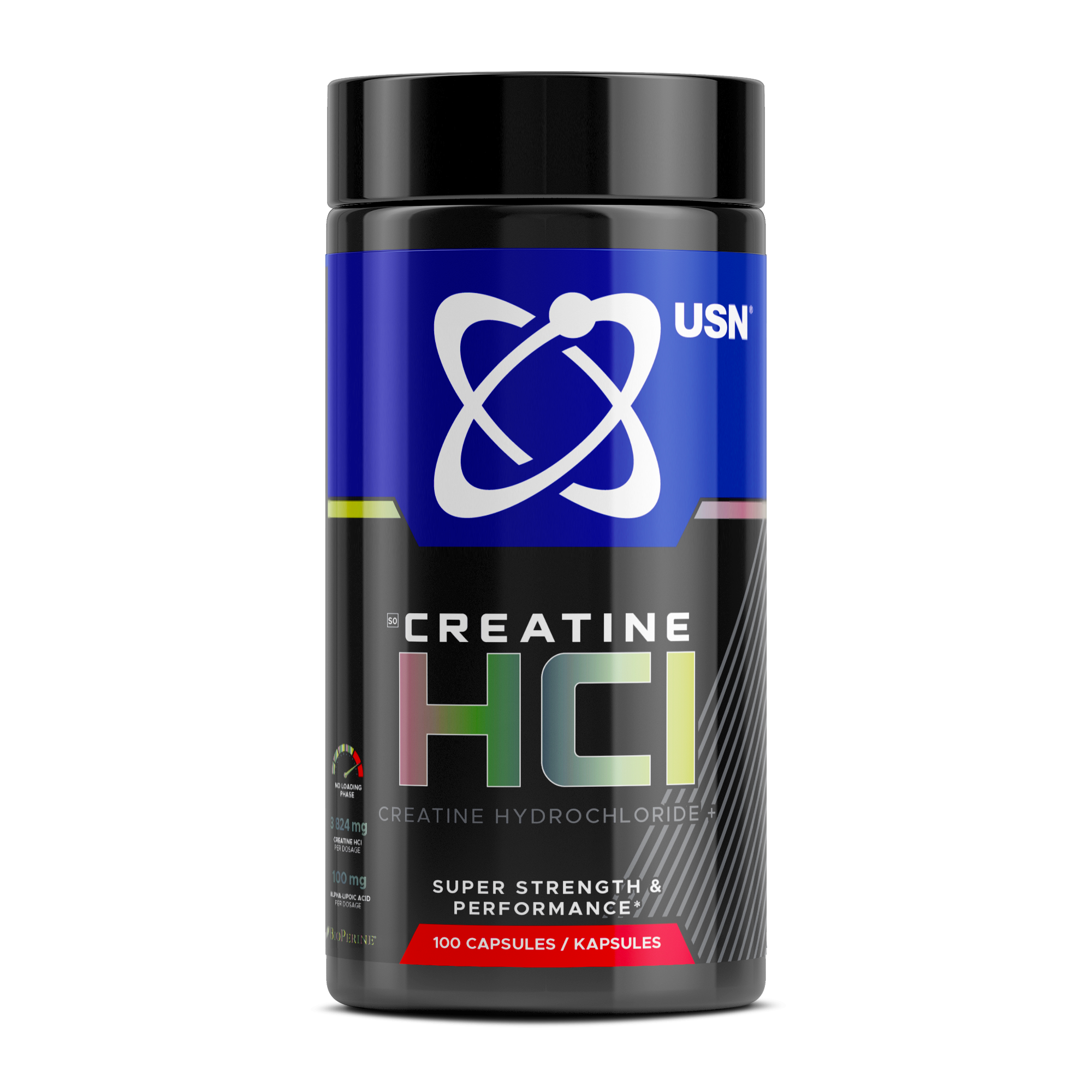 Creatine HCL 100's Ultra-absorbable source of creatine HCl that boosts exercise performance, enhances muscle power output and accelerates strength gains.