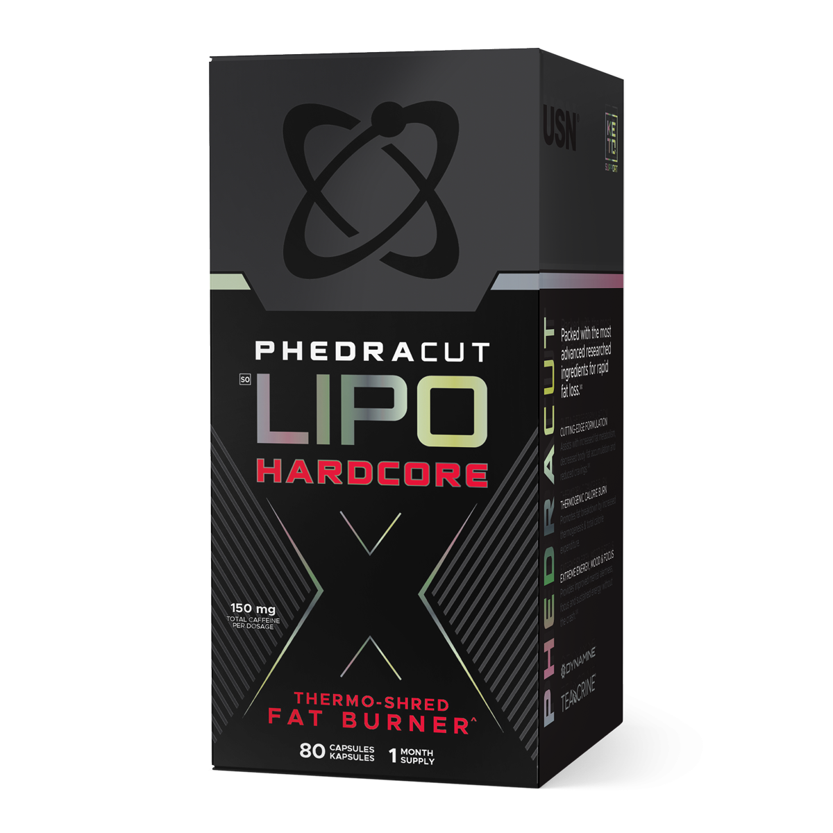 USN Phedra Cut Lipo X Harcoer 80's, extreme thermogenic weight loss and shredding aid.