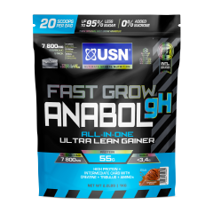USN Fast Grow Anabol gH, an all-in-one hardcore lean mass gainer for accelerated muscle growth and optimal recovery.