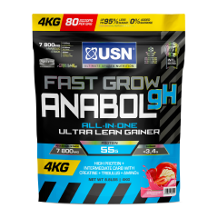USN Fast Grow Anabol gH, an all-in-one hardcore lean mass gainer for accelerated muscle growth and optimal recovery.