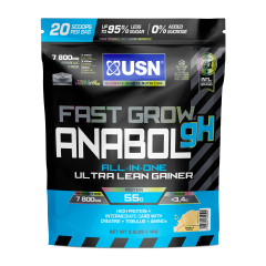 USN Fast Grow Anabol gH, an all-in-one hardcore lean mass gainer for accelerated muscle growth and optimal recovery.