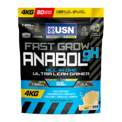 USN Fast Grow Anabol gH, an all-in-one hardcore lean mass gainer for accelerated muscle growth and optimal recovery.