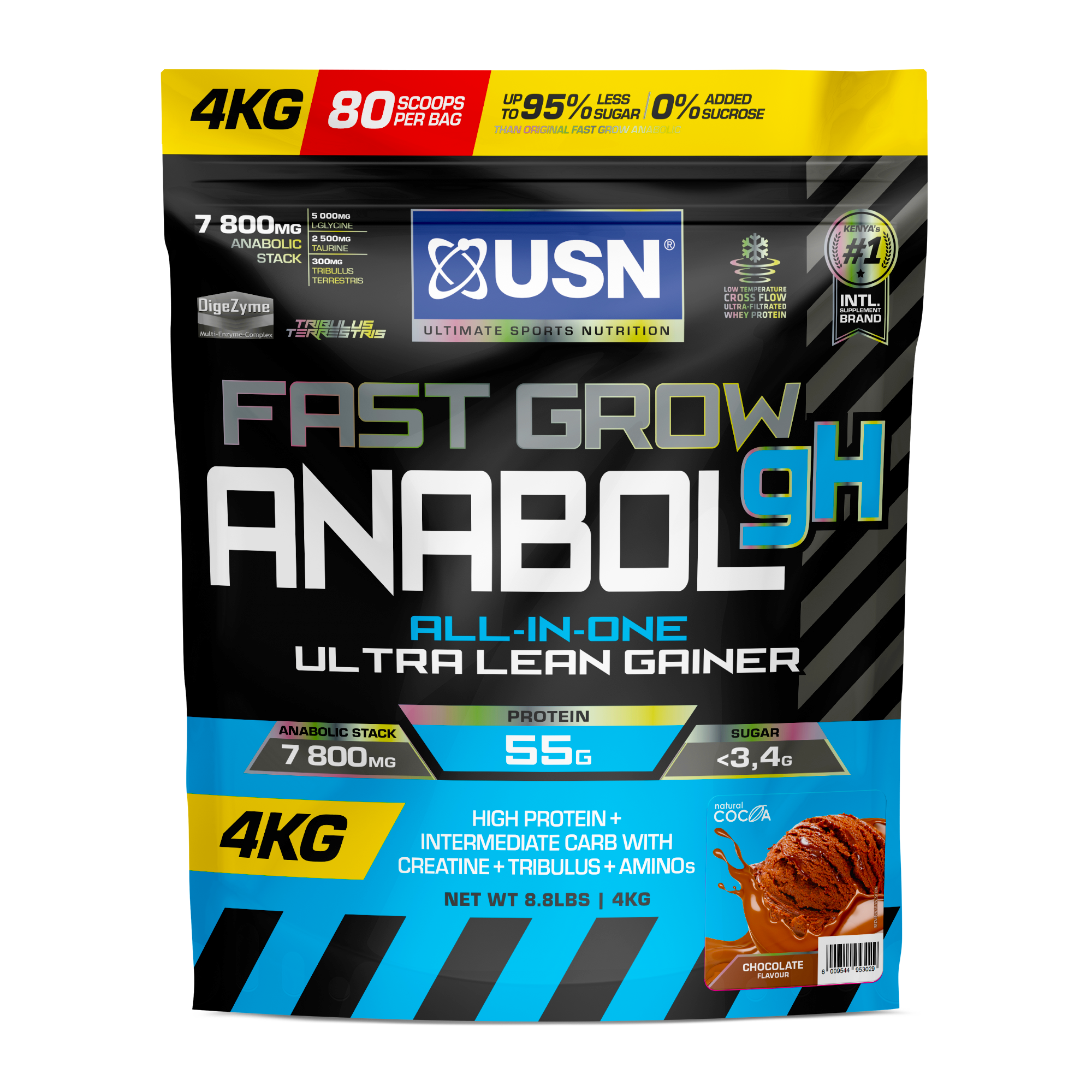 USN Fast Grow Anabol gH, an all-in-one hardcore lean mass gainer for accelerated muscle growth and optimal recovery.