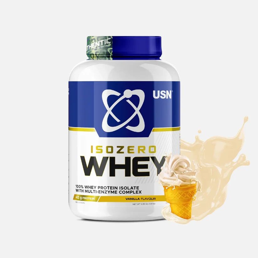 USN Isozero Whey Protein 1.6Kg Vanilla– Muscle Recovery, Strength & Lean Gains