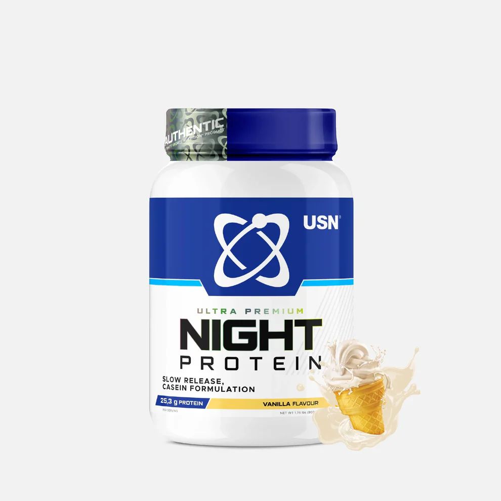 Casein Night Time Protein – Slow Digesting Overnight Muscle Recovery Formula