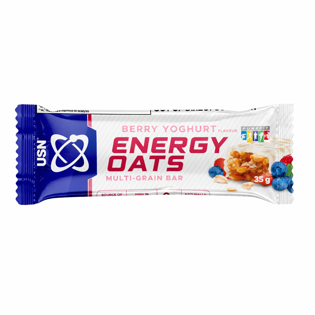 USN Energy Oats Multi-grain Bars 35g x 20 Bars – High Fiber, Low-Fat Energy Snack