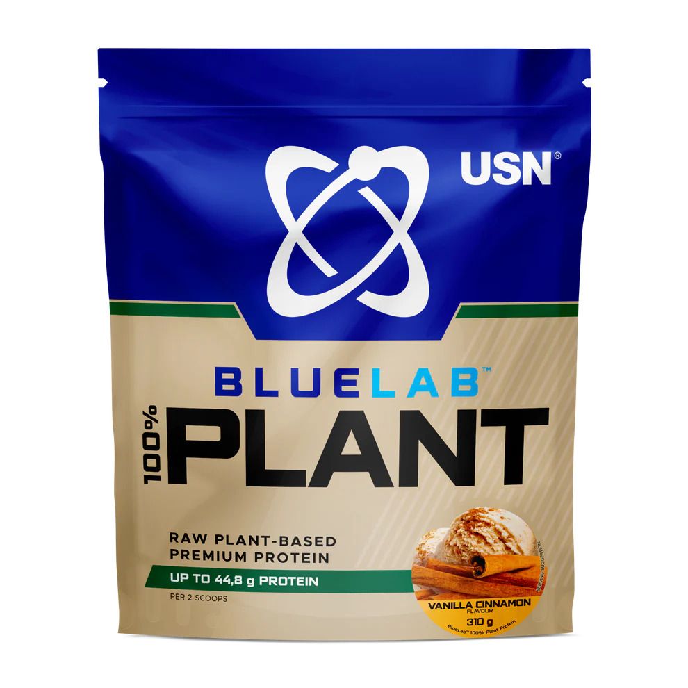 USN BlueLab 100% Plant Protein - Dairy-Free, Gluten-Free with Iron & Selenium.