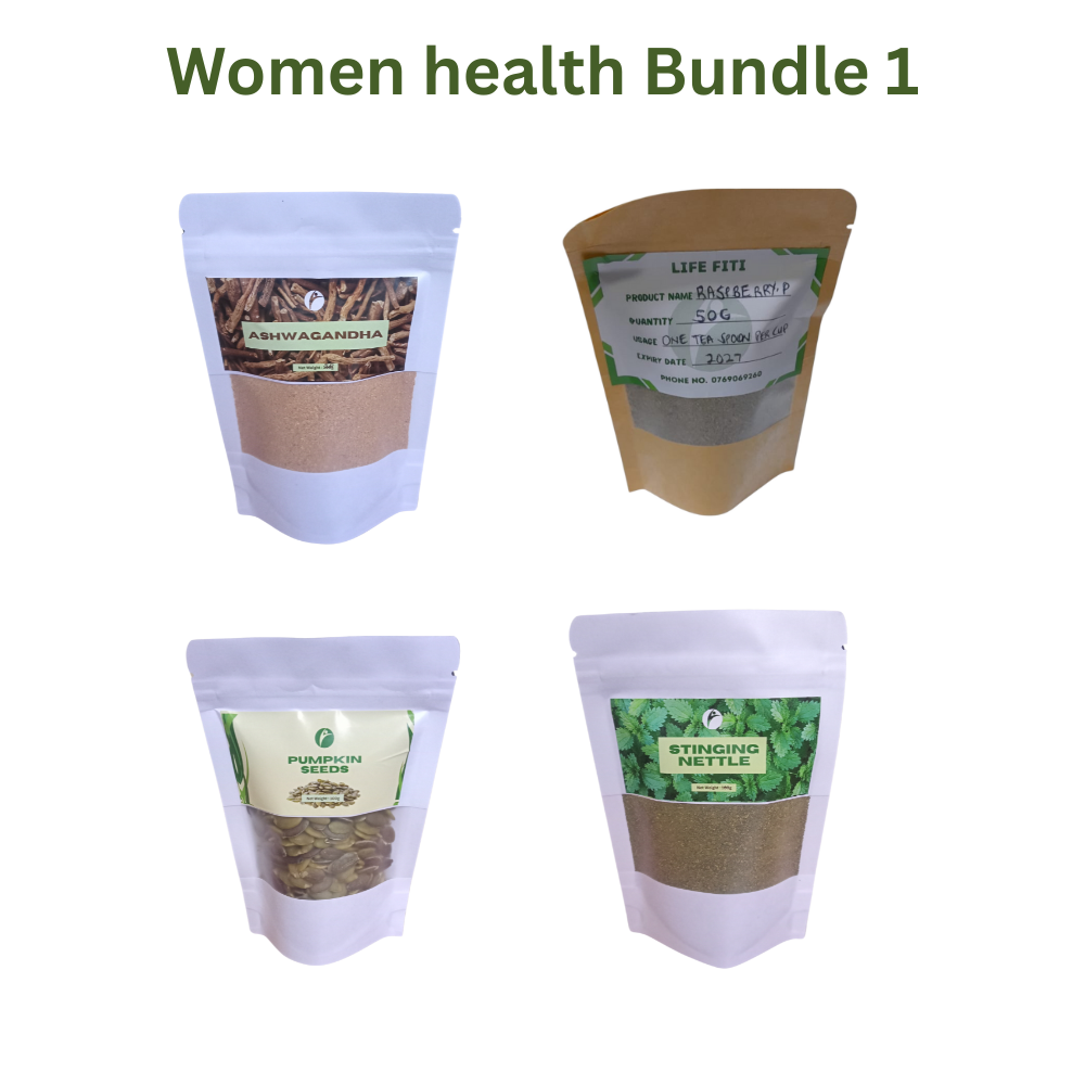 Women’s Health Bundle: Raspberry Leaf, Stinging Nettle, Ashwagandha & Pumpkin Seeds