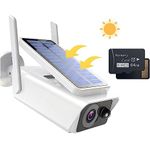 Solar Security Camera With PIR Motion Sensor, Two Way Audio Wireless Wifi CCTV
