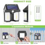 4 PCS Solar Light 3 Lighting Modes Solar Wall Light with Motion Sensor, Bright Tungsten Bulb LED Solar Powered Induction Wall Lamp for Deck, Fence, Garage, Auto On/Off (4 Pack)