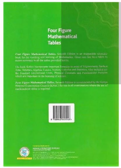 FOUR FIGURE KNEC MATHEMATICAL TABLE 7TH EDITION