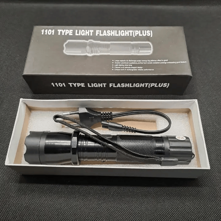 1101 Type Flashlight (Plus) Rechargeable Self-Defense Torch With Electric Shock