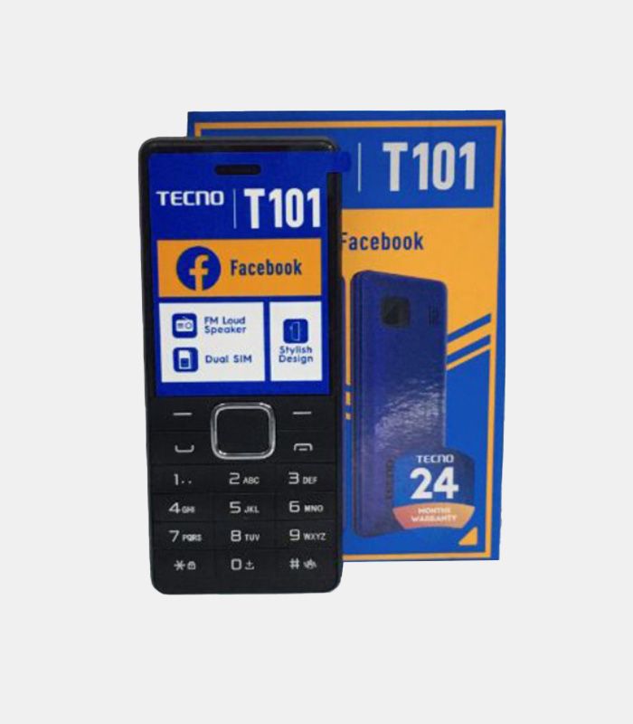 (OFFER OFFER) Tecno t101 Feature phone Memory Card Slot Wireless Fm Dual Sim Kabambe katululu/mulika mwizi button phone