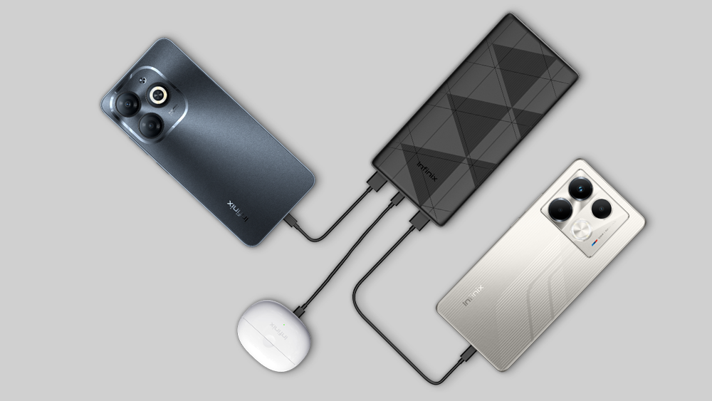 Infinix Xpower 10 Go XP10 10000mAh 12W Power Bank Slim Design, Fast Charging Powerbank LED Display Flashlight Phone Holder Portable Battery Charger For all Phones iPhone Xiaomi Huawei Samsung oppo te