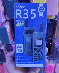 Raeno R35 Screen display 1.77'', camera, Torch,wireless FM,Blue tooth,long standby battery,12 months warranty,Two-2 sim Small size kabambe/katululu/mulika mwizi/featured phone
