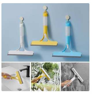 3 in 1 Double Sided Shower Squeegee with Water Sprayer, Window & Glass Cleaner 3-in-1 Double-Sided Shower Squeegee with Water Sprayer, Window & Glass Cleaner- is a multifunctional cleaning tool design