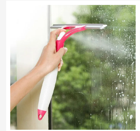 3 in 1 Double Sided Shower Squeegee with Water Sprayer, Window & Glass Cleaner 3-in-1 Double-Sided Shower Squeegee with Water Sprayer, Window & Glass Cleaner- is a multifunctional cleaning tool design