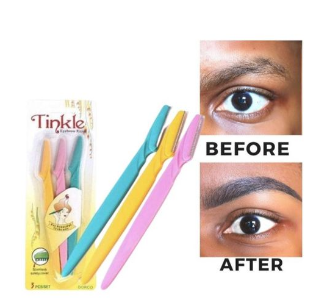 Eyebrow Shaper/Shaver 3pcs Eyebrow Razor Tinkle Eyebrow/Hair Stainless Steel Blade 3Pcs Tinkle Eyebrow Razor Shaper Facial Fine Hair Cutter Trimmer Eye Brows Styling Stainless Steel Blade