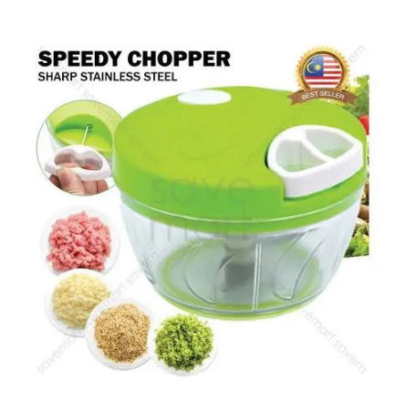 Speedy Chopper Manual Vegetable Crank Chopper | Manual Food Chopper, Eay Pull Food Processor Vegetable Chopper For Salad, Onions,Garlics, Carrots, Pesto -450ml