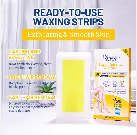 Disaar Skin  Wax Strips Hair Removal Wax Strips Body Wax Strips for Hair Removal  Ready To Use At Home Armpit Leg Arm Bikini Area Natural Plant Extract Soothing Soft Skin