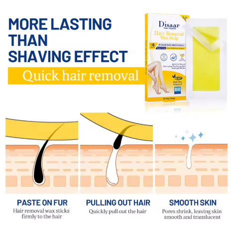 Disaar Skin  Wax Strips Hair Removal Wax Strips Body Wax Strips for Hair Removal  Ready To Use At Home Armpit Leg Arm Bikini Area Natural Plant Extract Soothing Soft Skin