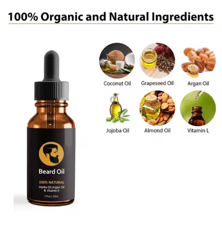 Men Beard Growth Oil. Keep your beard healthy, soft, and perfectly groomed with Beard Oil Enriched with Jojoba Oil, Argan Oil  & Vitamin E