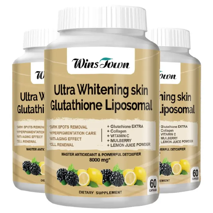 WINSTOWN LIPOSOMAL GLUTATHIONE 60 SOFTGELS Brighten Skin from Inside Skin Whitening Glutathione, Vitamin C, B12. Collagen, Vitamin E