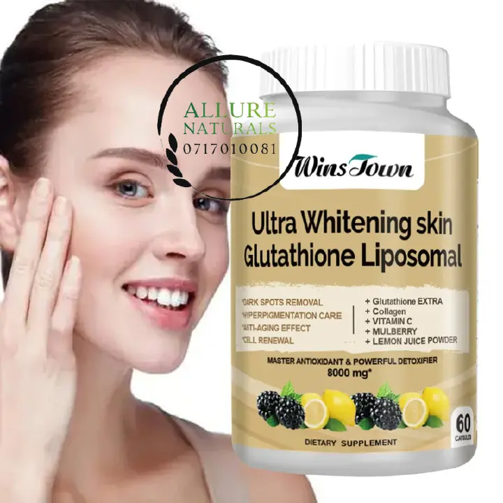 WINSTOWN LIPOSOMAL GLUTATHIONE 60 SOFTGELS Brighten Skin from Inside Skin Whitening Glutathione, Vitamin C, B12. Collagen, Vitamin E