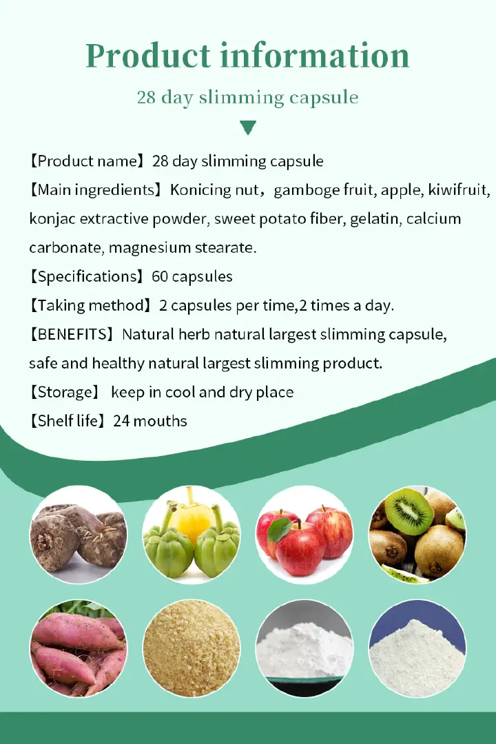 28 Days Slimming Capsule Herbal Capsule for Weight Loss, Fat Burning and Appetite Control