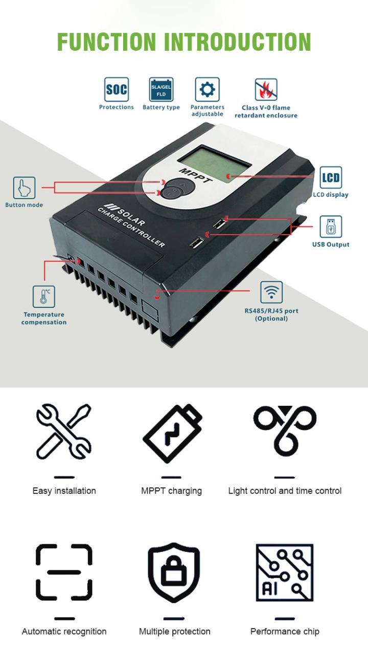 40A MPPT solar charge energy controller