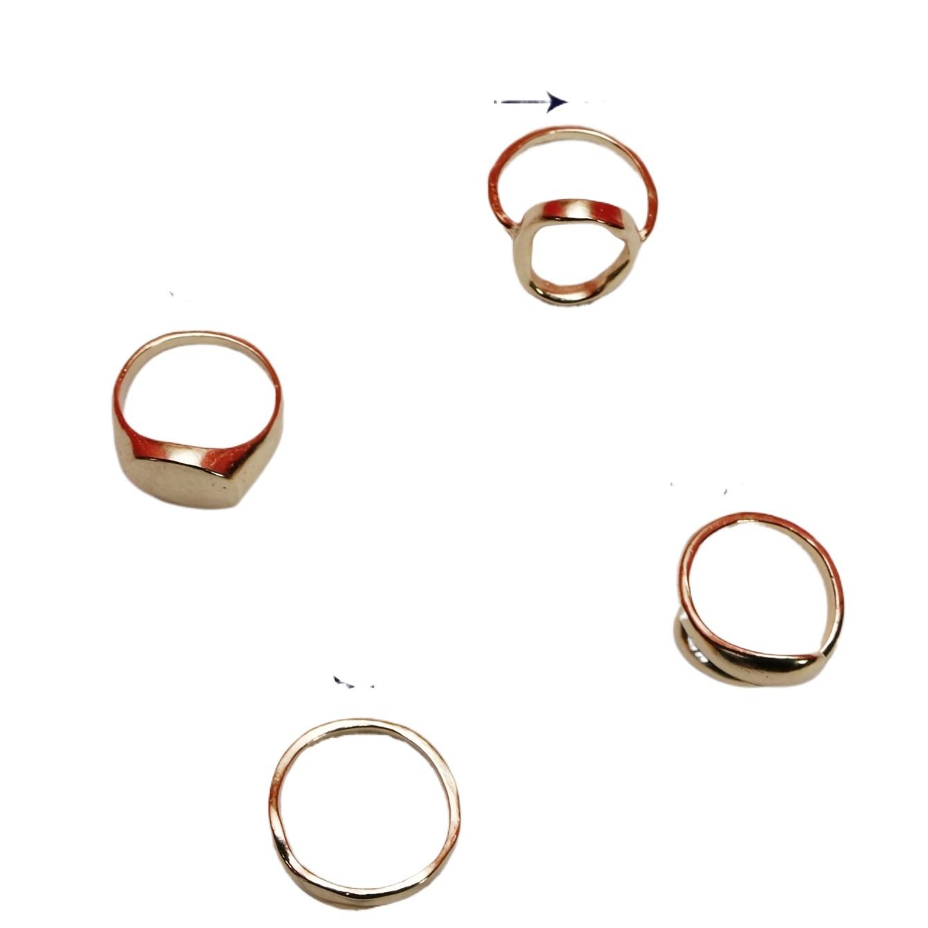 4Pcs/set Minimalist niche design cold and indifferent style ring for women, retro heavy-duty finger ring jewelry
