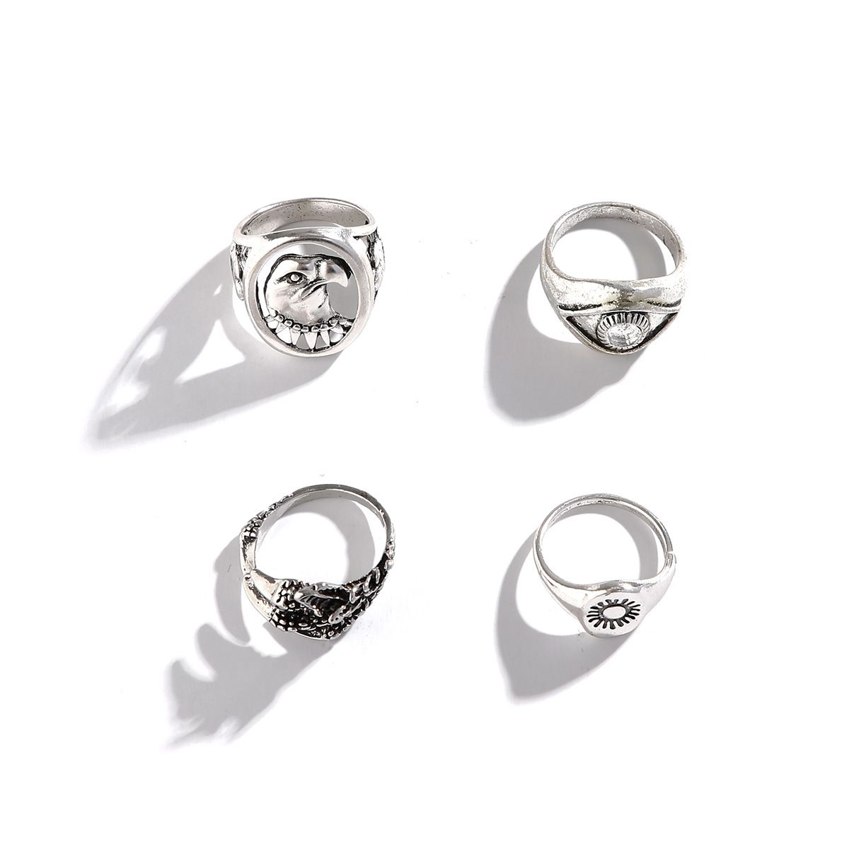 Retro Vintage Distressed Eagle Rings for Men Trendy Fashionable Personalized Hip-Hop men jewelry